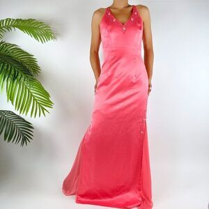 Vintage Y2K Pink Fairycore Floral Ethereal Cottage Barbiecore Prom Dress / Sz: 3